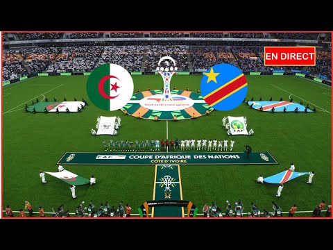 Algeria vs Congo DR live match, Africa Cup of Nations, football simulation, PC gameplay