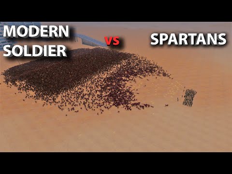 100 MODERN U.S. SOLDIERS vs 20,000 SPARTANS | UEBS