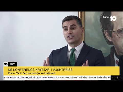 Xhafer Tahiri në konferencë pas prishjes së koalicionit me Vetëvendosjen në Vushtrri