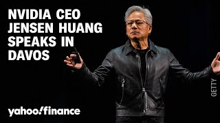 Nvidia CEO Jensen Huang speaks at the World Economic Forum