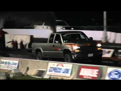 GMC Diesel Pick Up truck drag Race, 11.1 @ 123 mph, diesel power challenge 2012
