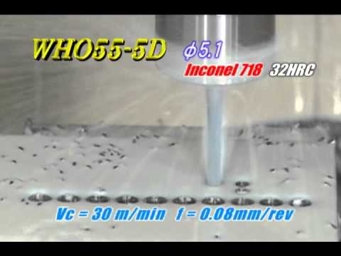 高硬度鋼(~55HRC)用 超硬油孔鑽頭 WHO55-5D