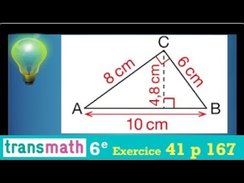 calculer l'aire d'un triangle par 2 méthodes • En 4 min • Un classique (Base x hauteur) : 2 •Sixième