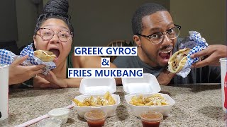 GREEK GYROS AND FRIES|MUKBANG