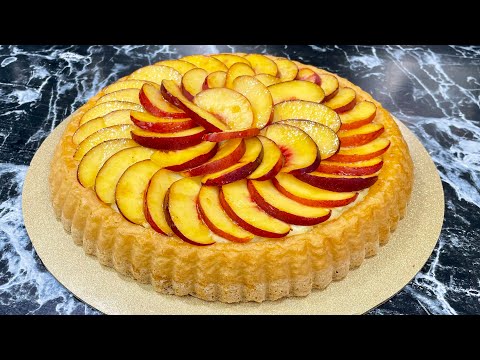 Peach Tart Without Shortcrust Pastry (Sponge Cake)