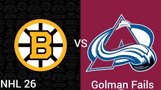 Boston Bruins vs Colorado Avalanche | Golman Fails (NHL 26 / PS5)