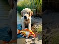 Adorable Puppy Plays By The River With Goldfish Heartwarming Moment