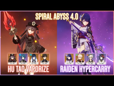 C1 Hu Tao Double Hydro & C2 Raiden Hypercarry | NEW Spiral Abyss 4.0 | Genshin Impact