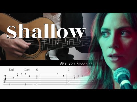 Shallow - Lady Gaga - Fingerstyle Guitar TAB Chords