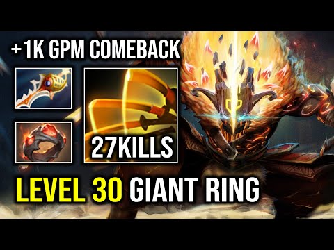 LEVEL 30 GIANT RING COMEBACK Max Agility Speed 1K Gold Per Min Juggernaut Dota 2