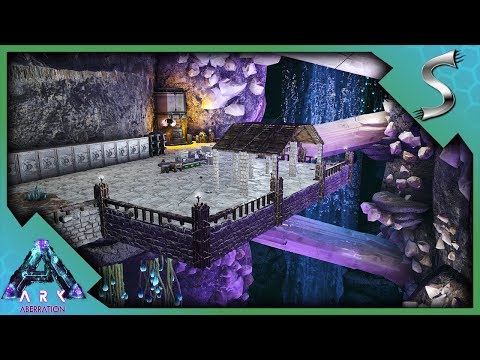 CLIFF BASE BUILDING! OUR NEW BASE IN THE BIO-LUMINESCENT AREA - Ark: Aberration [DLC Gameplay E19]