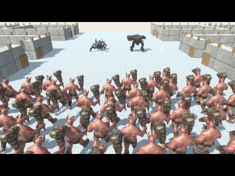 S.P.I.D.E.R. and B.O.S.S. vs 100 Infernals ARBS Animal Revolt Battle Simulator