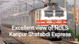 preview picture of video 'you have never seen before this view of Shatabdi Express ...... full speed in Shikohabad Jn.'