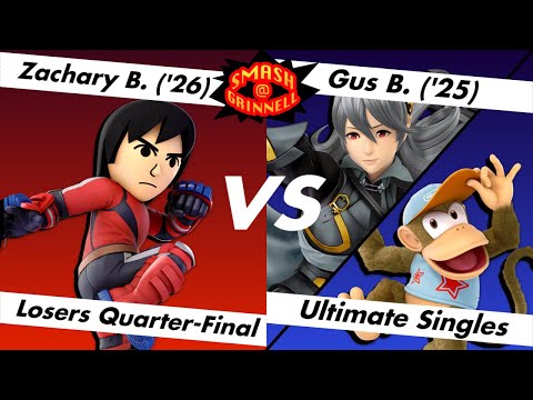 Smash@Grinnell #5 Losers Quarter-Final - Zachary B. (Mii Fighter) Vs. Gus B. (Corrin, Diddy kong)