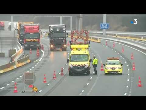 Echangeur Narbonne Sud bloqué par les camions