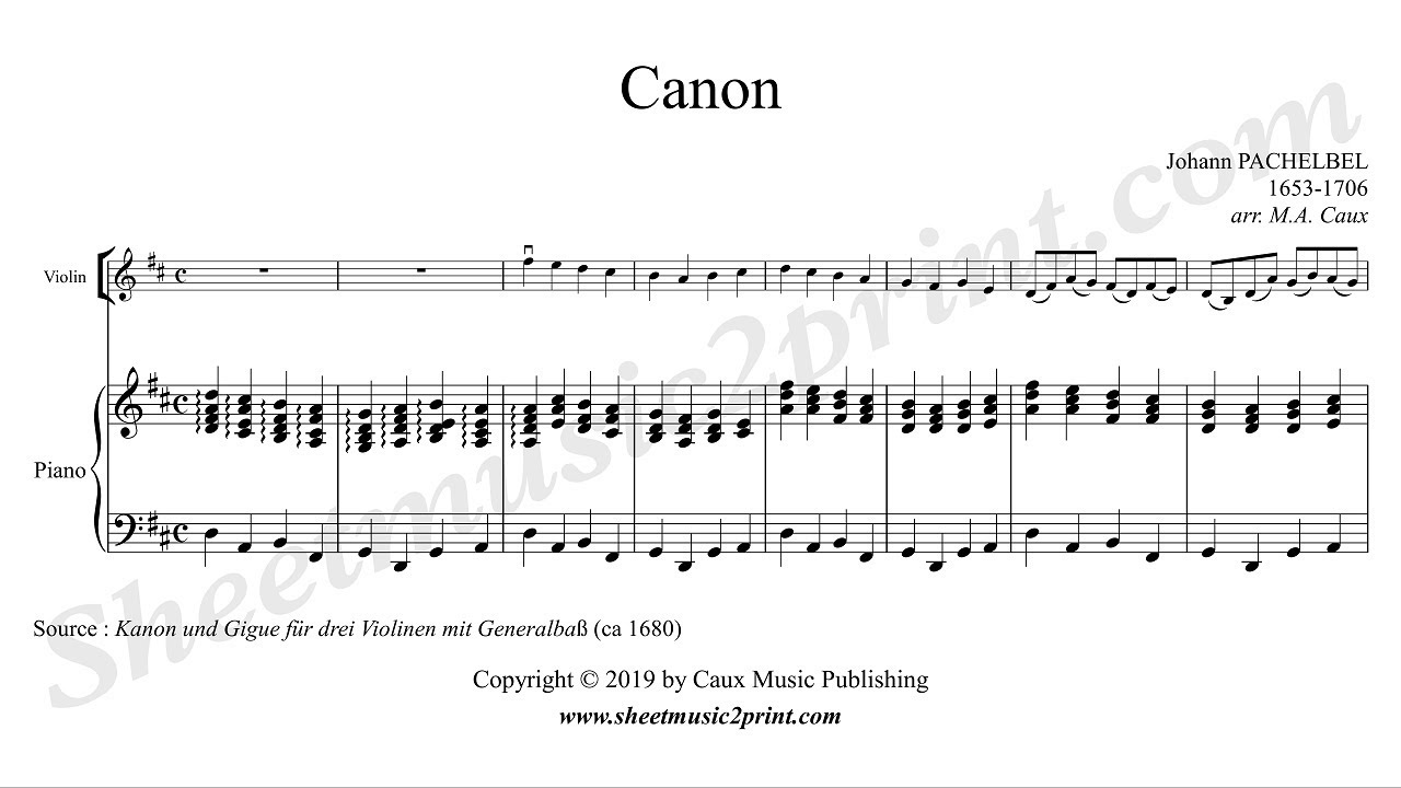 Pachelbel : Canon - Violin and piano