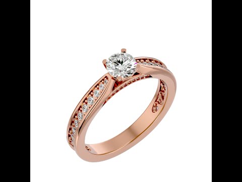 Inel de Logodna Pave Magnificent Rose Aur 18k Real Diamonds - Linda