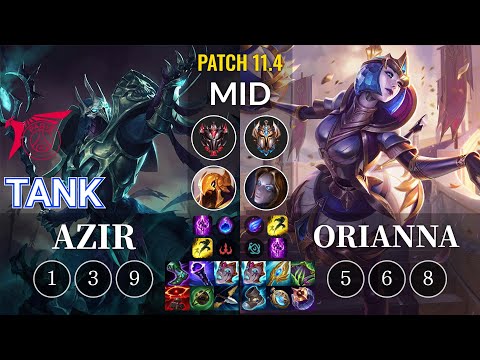 TLN Tank Azir vs Orianna Mid - KR Patch 11.4