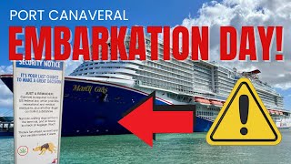 Carnival Mardi Gras Embarkation Day Drug Dogs, Security & Boarding at Port Canaveral 🛳️🎉