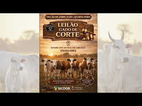 LEILÃO DE GADO DE CORTE SANTIAGO LEILÕES 22/04/2026 | URUAÇU-GO  |  VENHA FAZER BONS NEGÓCIOS!