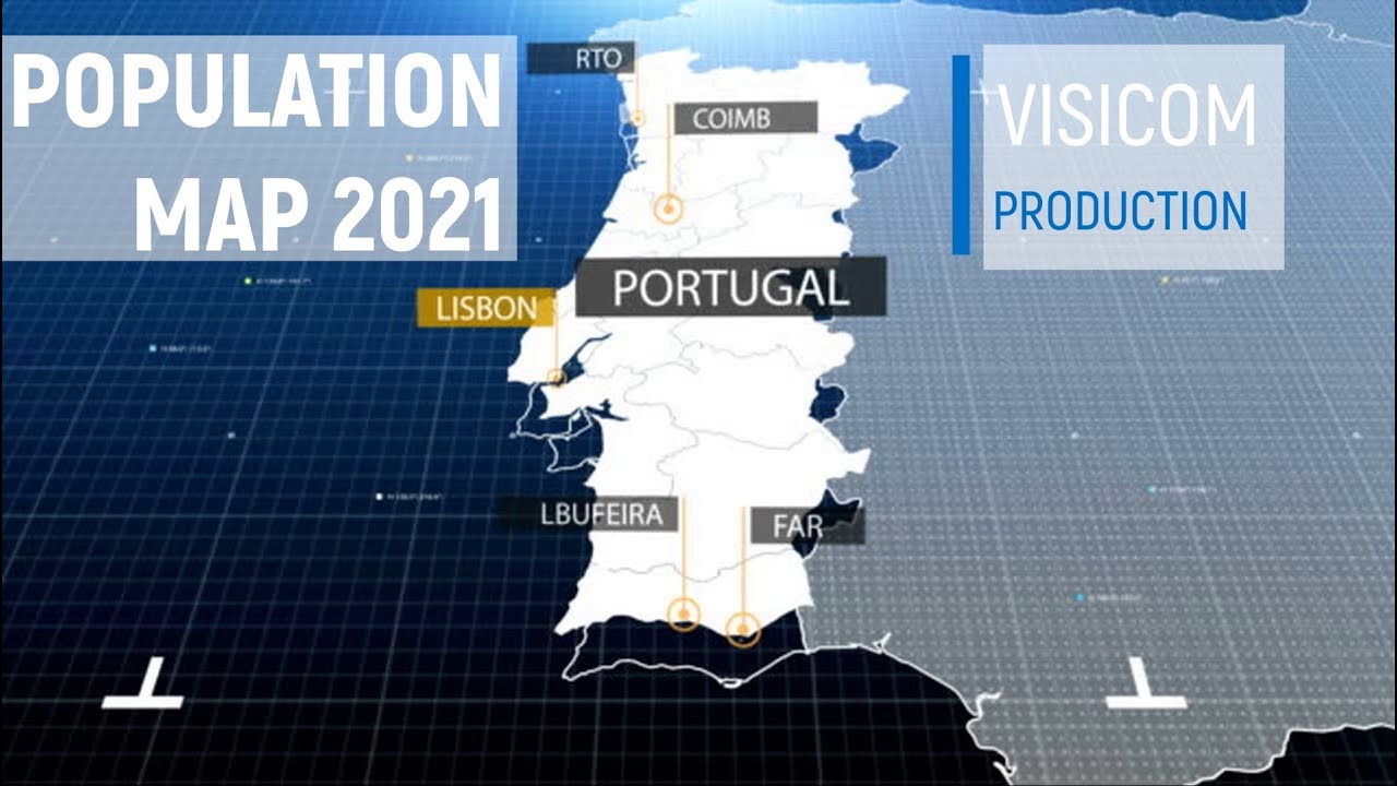 Population map of Portugal 2021