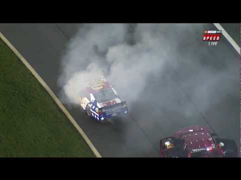 Smoke and Flames on Greg Biffle’s Car
