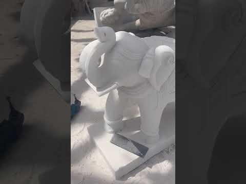 White Marble Elephant Statue