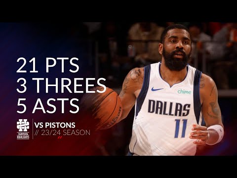 Kyrie Irving 21 pts 3 threes 5 asts vs Pistons 23/24 season