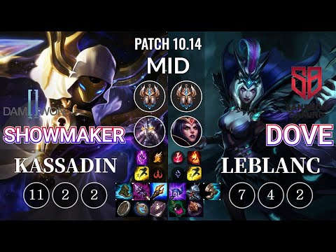 DWG ShowMaker Kassadin vs SB Dove LeBlanc Mid - KR Patch 10.14