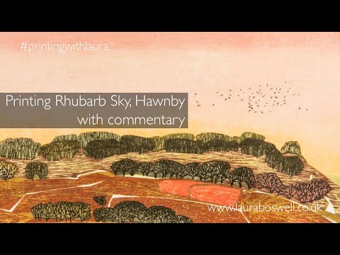 Rhubarb Sky - printing a Japanese woodblock print