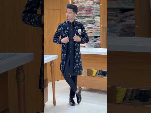 3 Piece Black Indowestren 🖤 | Groom Wedding | MAYUR Designer #youtubeshorts #mensfashion #style