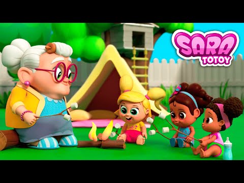 Capa de Desenho Infantil -  Aventura no Acampamento - 15 Minutos de Historinhas da Sara e suas irmãs!!!