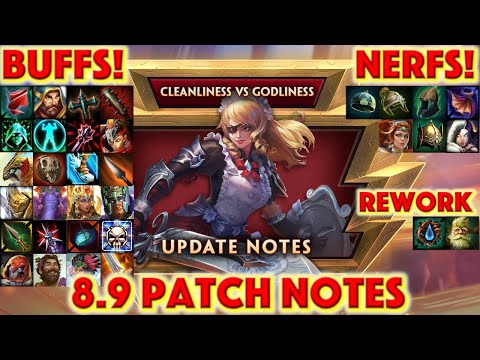 SMITE 8.9 Cleanliness vs. Godliness PATCH NOTES  - New Battle Pass + Sylvanus Rework + Buffs + Nerfs