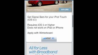 How to get signal bars and "AT&T 3G" logo on iPod Touch 4G IOS 5+