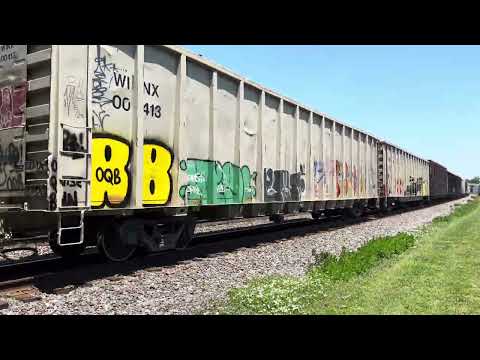 CSX trash train with a friendly crew and NS intermodal and both finish the same time in Berea Ohio 