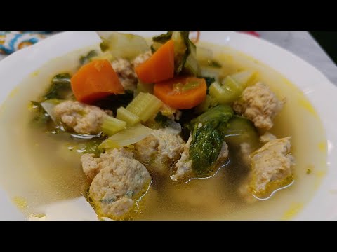 Zuppa di Verdure con Polpettine di Pollo