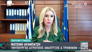 Η ΥφΑΑΤ Φωτεινή Αραμπατζή στον Alpha & στο “Σαββατοκύριακο με τον Μάνεση”