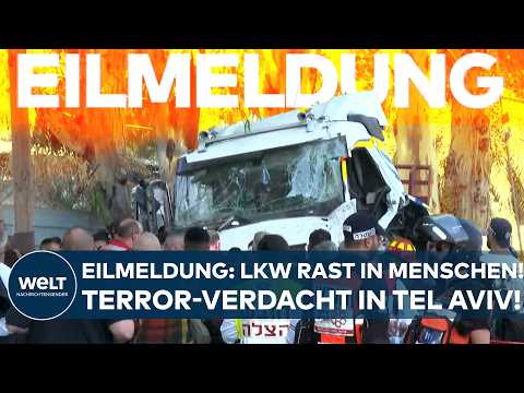 ISRAEL TERRORVERDACHT: LKW rast in Haltestelle - Dutzende Verletzte - Zivilisten erschießen Fahrer