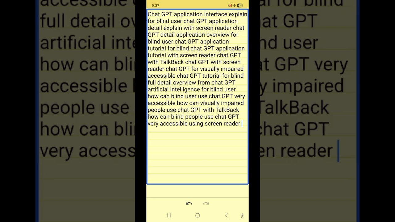 Chat GPT Android app latest interface accessibility with AI for blind all features of chat GPT 