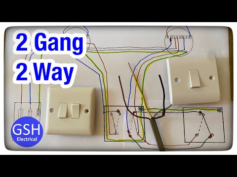 Wiring Diagram Using a 2 Gang Switch Converting it to 2 Way Switching Using 3 Plate Wiring Method
