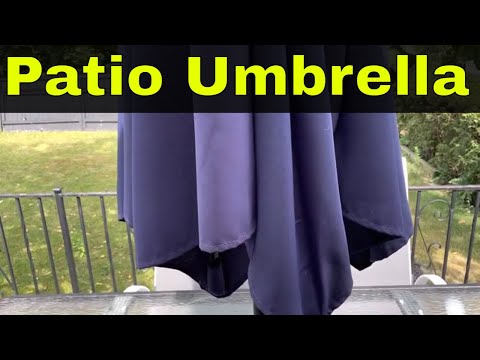 Part of a video titled How To Use A Patio Umbrella-Full Tutorial For Opening It - YouTube