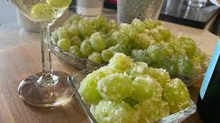 Prosecco soaked grapes rolled in sugar are ask good as it gets