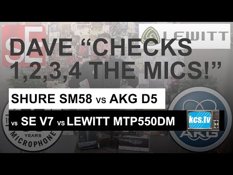 Dave Compares 4x Cardioid Handhelds - Shure SM58 vs AKG D5 vs Se Electronics V7 vs Lewitt MTP550DM