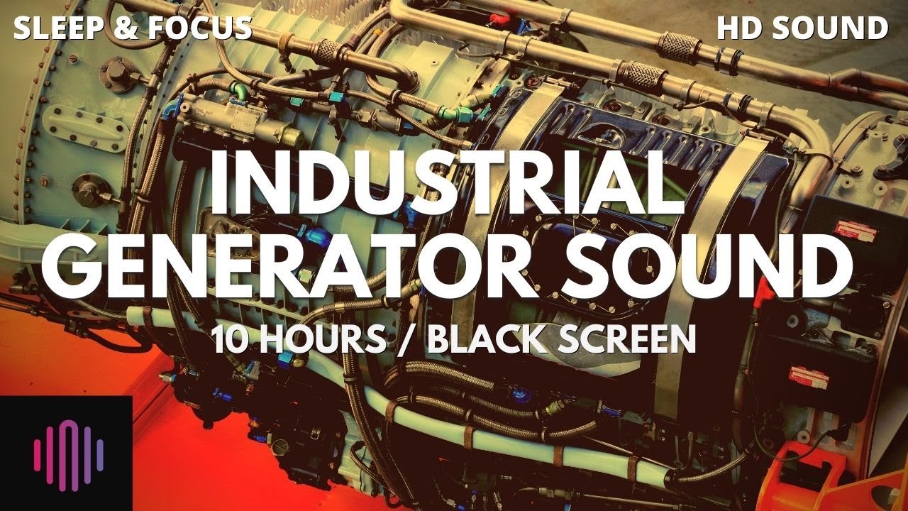 Generator sound for asmr  / 10 Hours of industrial generator noise with a black screen
