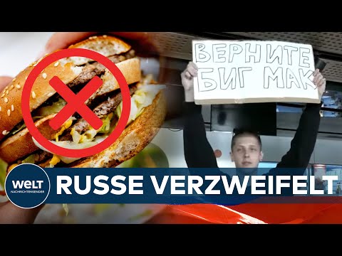 „Gebt mir Big Mac zurück“ - RUSSE protestiert in MOSKAU für seinen Lieblings-Burger