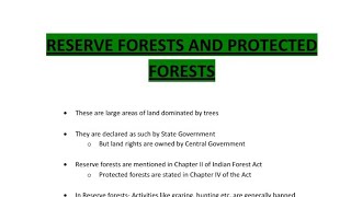 Reserved Forest, Protected Forest | Environmental Law