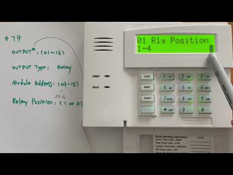 Honeywell vista 20p panel ademco 4229 relay output programming stay arm turn on LED