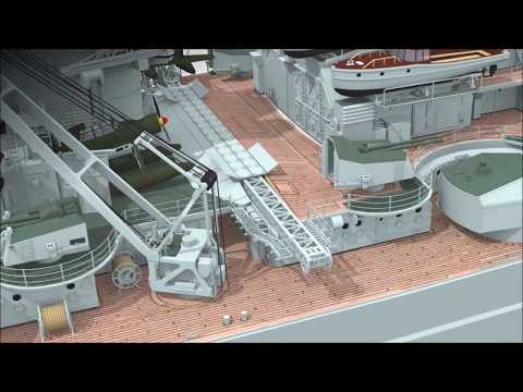 Battleship Bismarck 1:200 simultaneous scale modelling & 3D modelling. Part 4.