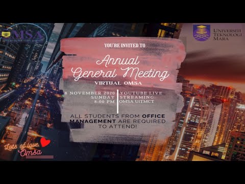 VIRTUAL ANNUAL GENERAL MEETING OMSA 2020