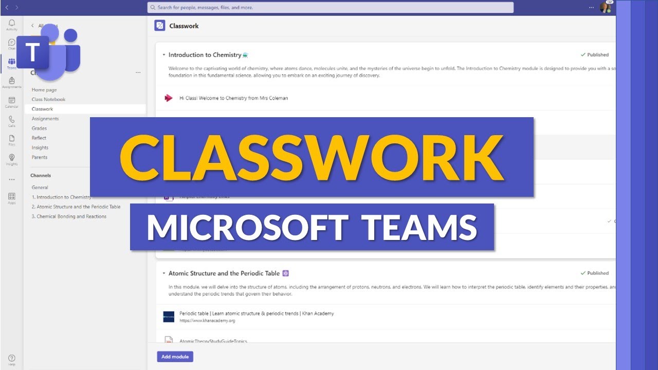 How to use Classwork in Microsoft Teams